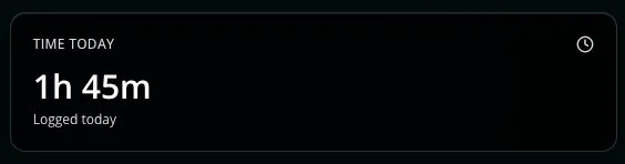 NFLO time today widget showing 1 hour 45 minutes logged