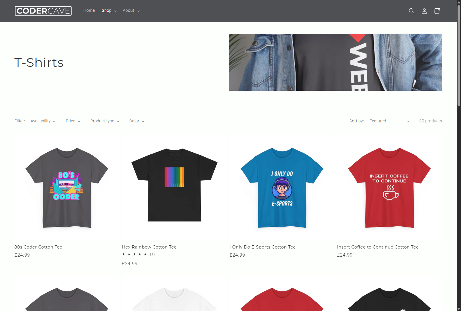 Coder Cave collections page