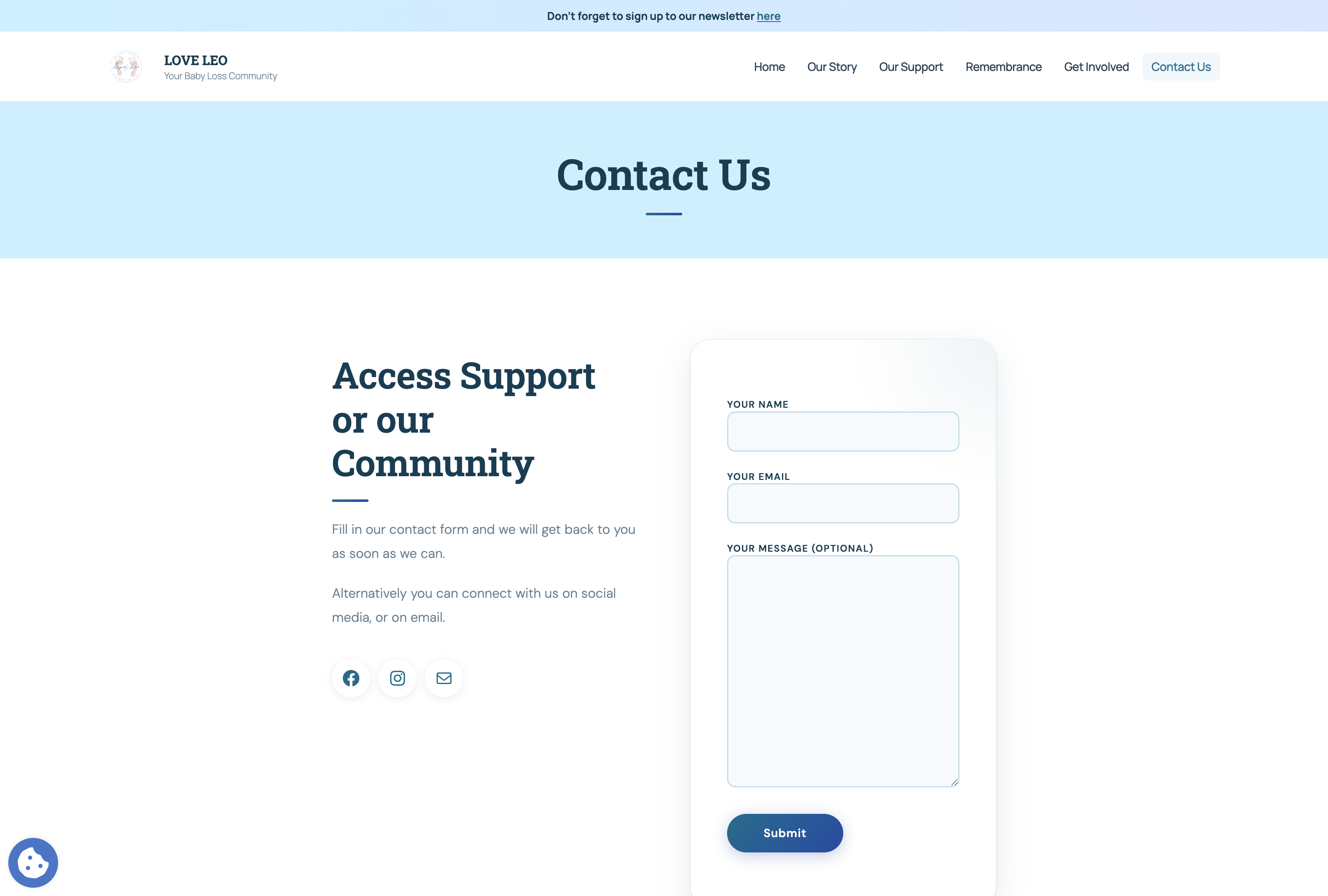 Love Leo Our Support page