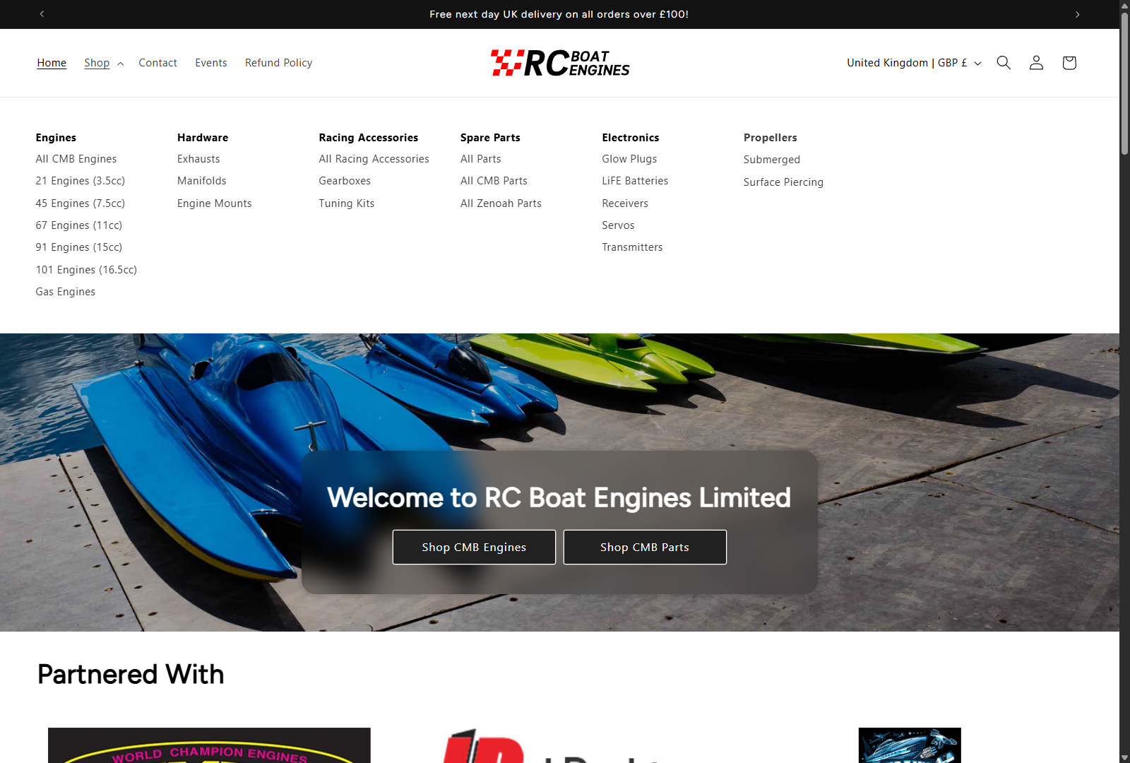 RC Boat Engines product detail page
