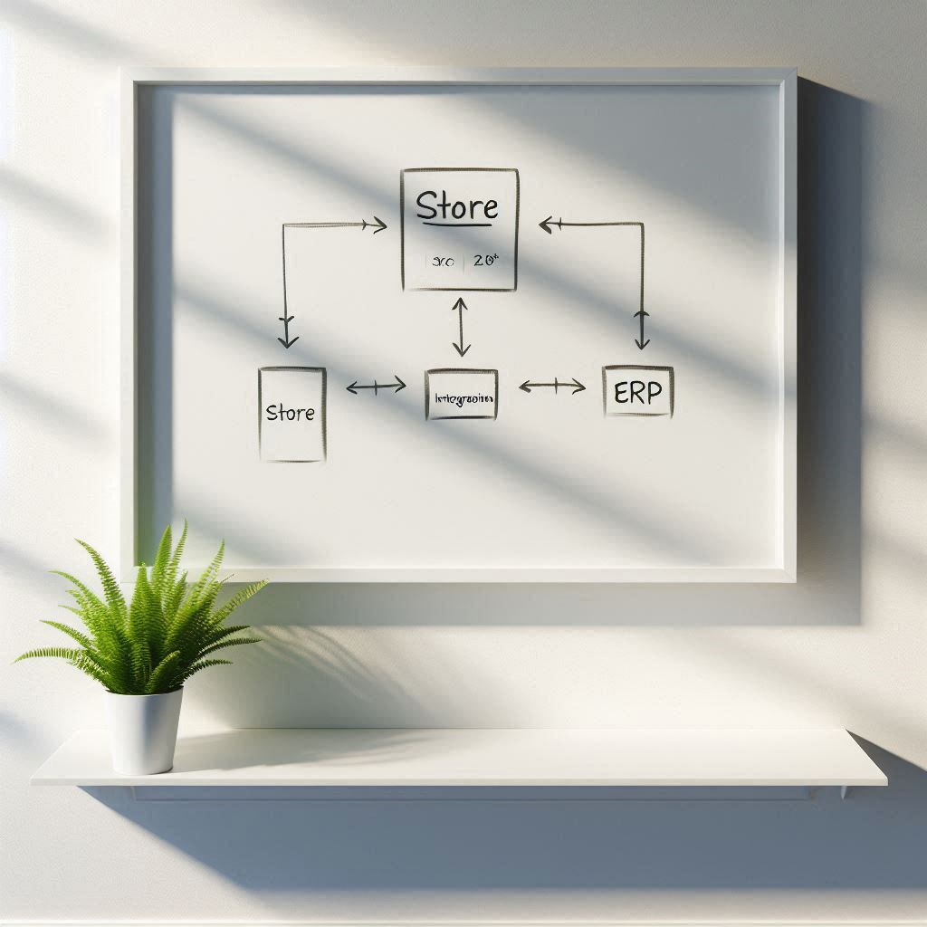 Simple diagram showing data flowing between BigCommerce and NetSuite